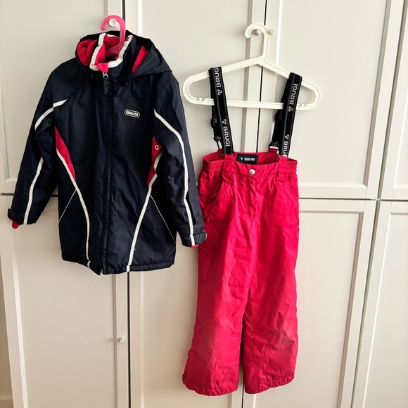 7-8 years old kid Blue and pink Winter Jacket and Pants Set